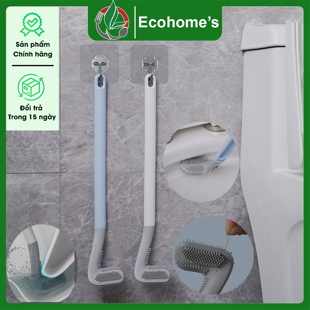 Chổi cọ toilet silicon Ecohome's - chổi chà bồn cầu nhà vệ sinh thiết kế thông minh nhỏ gọn chất liệu silicon mềm có độ đàn hồi cao dễ dàng cọ rửa các góc khuất khó vệ sinh