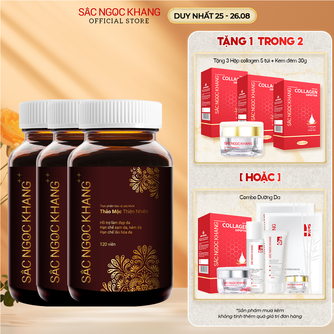 Combo 3 Viên Uống Sắc Ngọc Khang ++ Hộp 120 viên