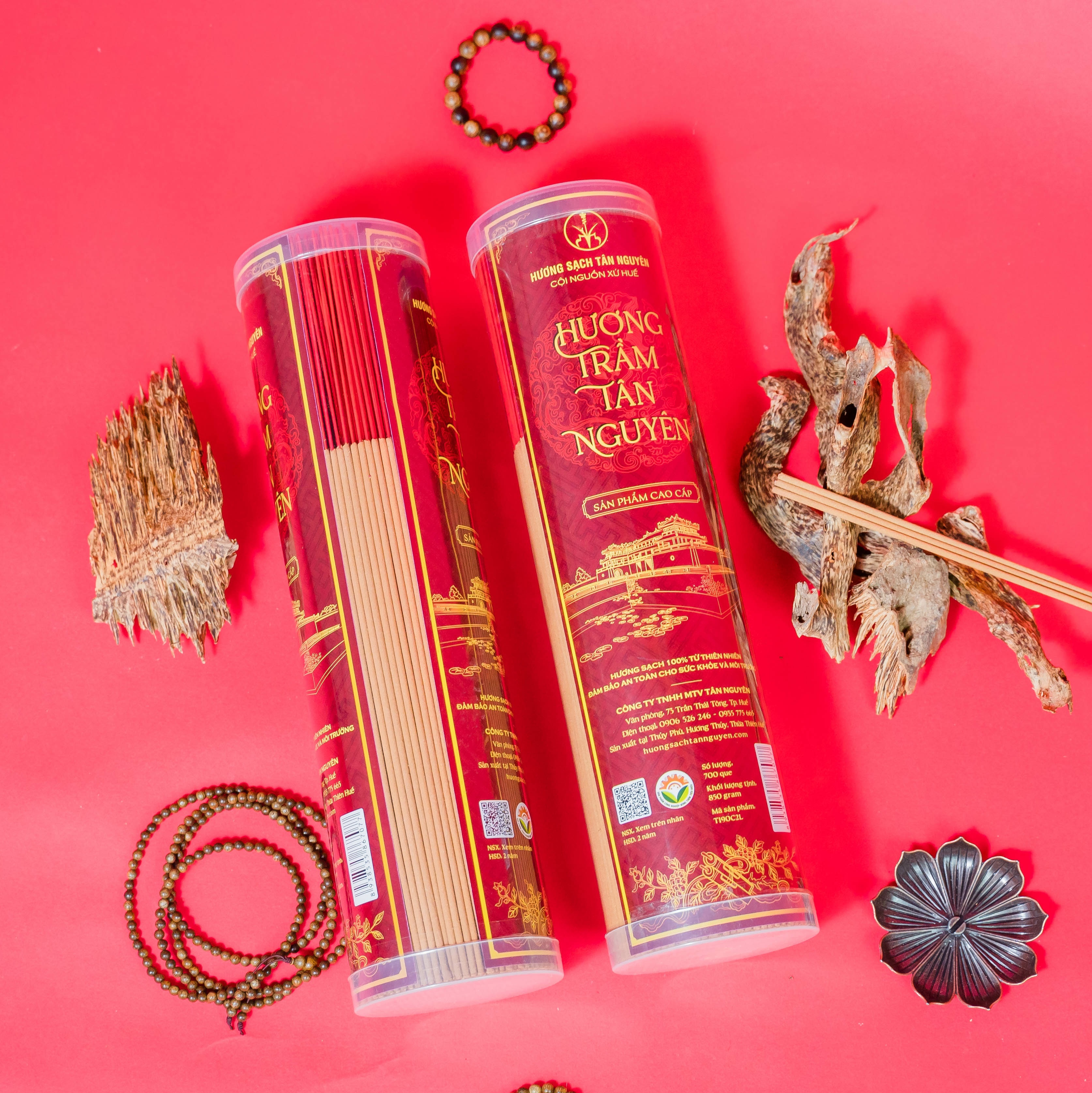 Hương trầm Tân Nguyên, nhang hương trầm, hương trầm đốt không hóa chất loại ống lớn 1kg TO180L, T190C2L