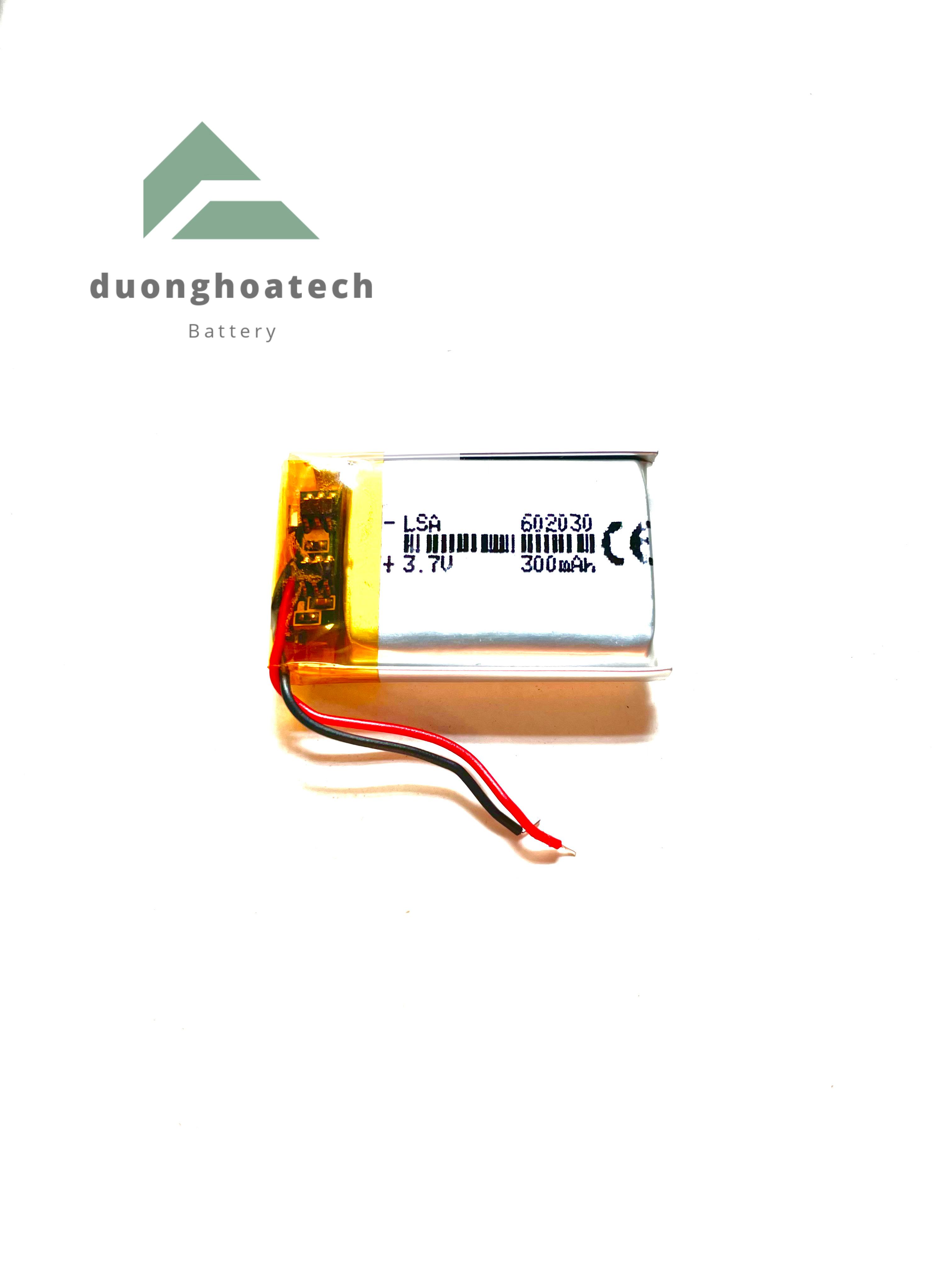 Pin lithium polymer 3.7v 300mah 6x20x30 mm