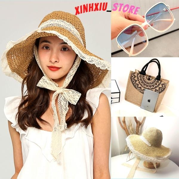 Combo 3 món mũ túi cói kính thời trang đi biểnđi du lịch sang chảnh - xinhxiu_store