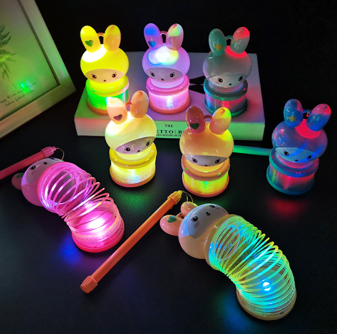 Lồng đèn đồ chơi trẻ em thú nhún lò xo hình thỏ dễ thương - lồng đèn trung thu