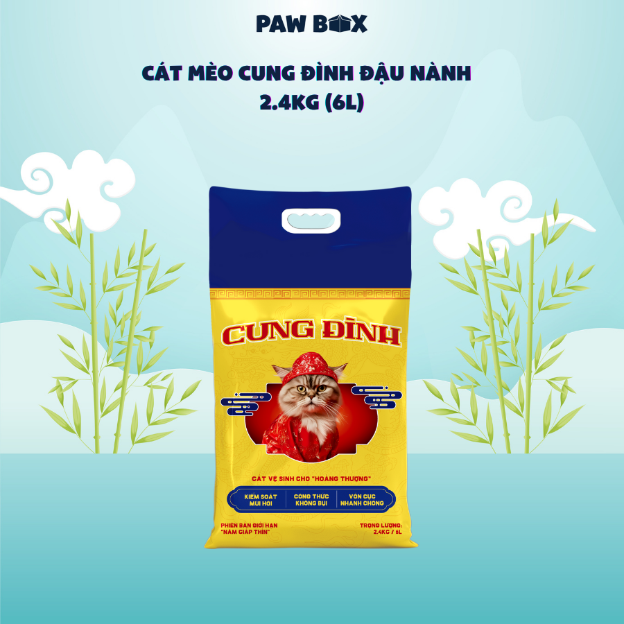 Cát mèo Cung Đình đậu nành cho mèo 2.4kg (6L)