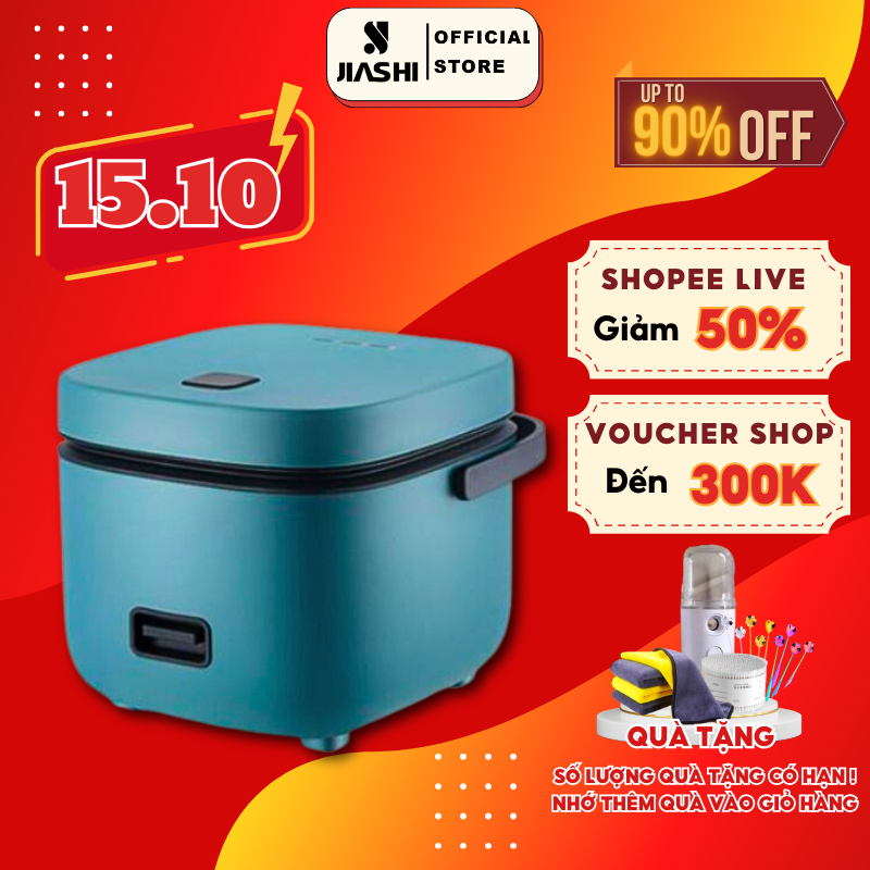 Nồi cơm điện mini đa năng Jiashi 1,2L cho 1-2 người ăn-Rice Cooker/ Nồi cơm điện nhỏ, nồi mini siêu nhỏ chống dính-Thiết kế nhỏ gọn, tinh tế, màu sắc đa dạng-Hàng chính hãng bảo hành 6 tháng NCD01