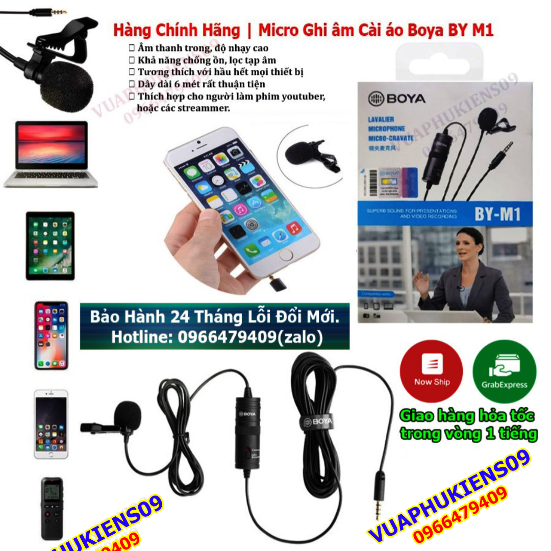 Micro Ghi âm Cài áo Boya BY M1