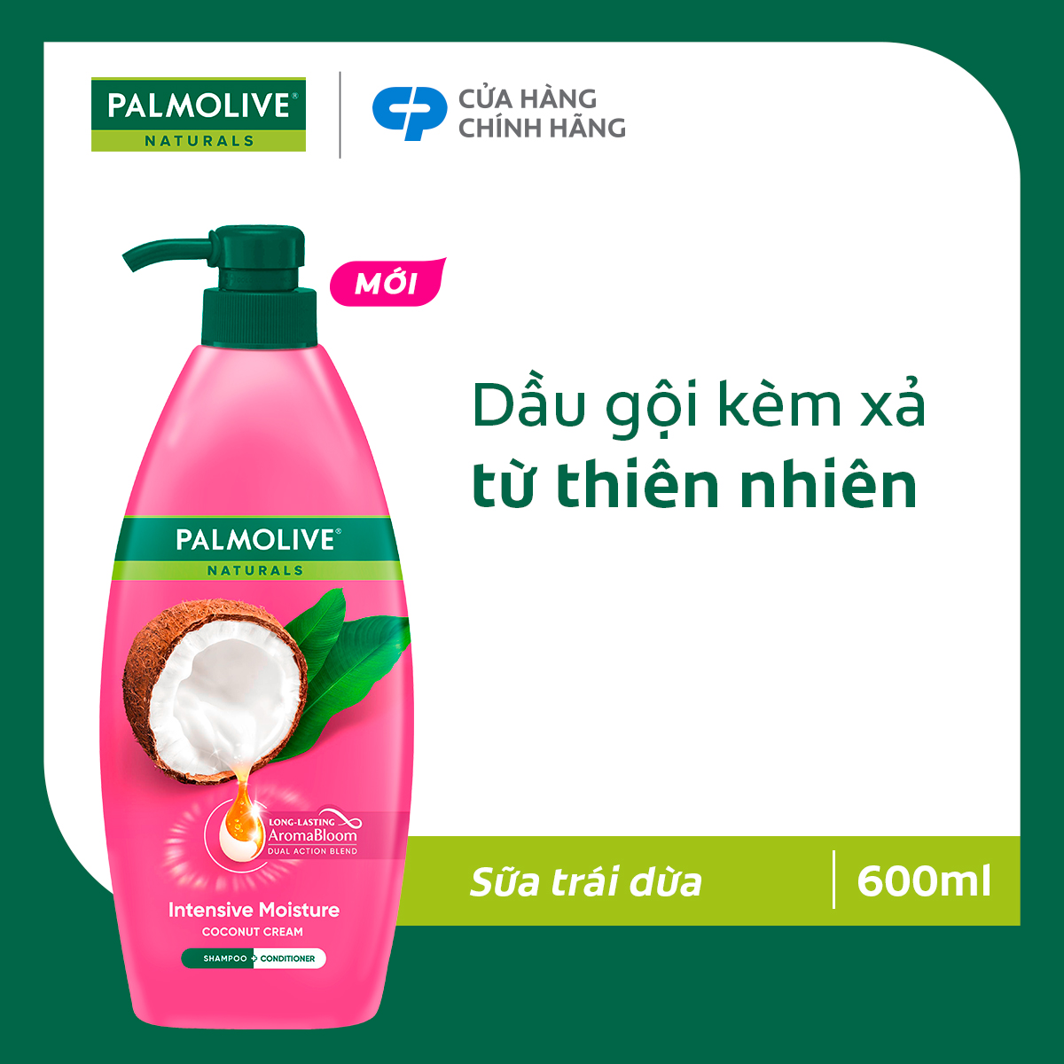 Dầu gội Palmolive kèm xả 2-trong-1 chiết xuất thiên nhiên 600ml
