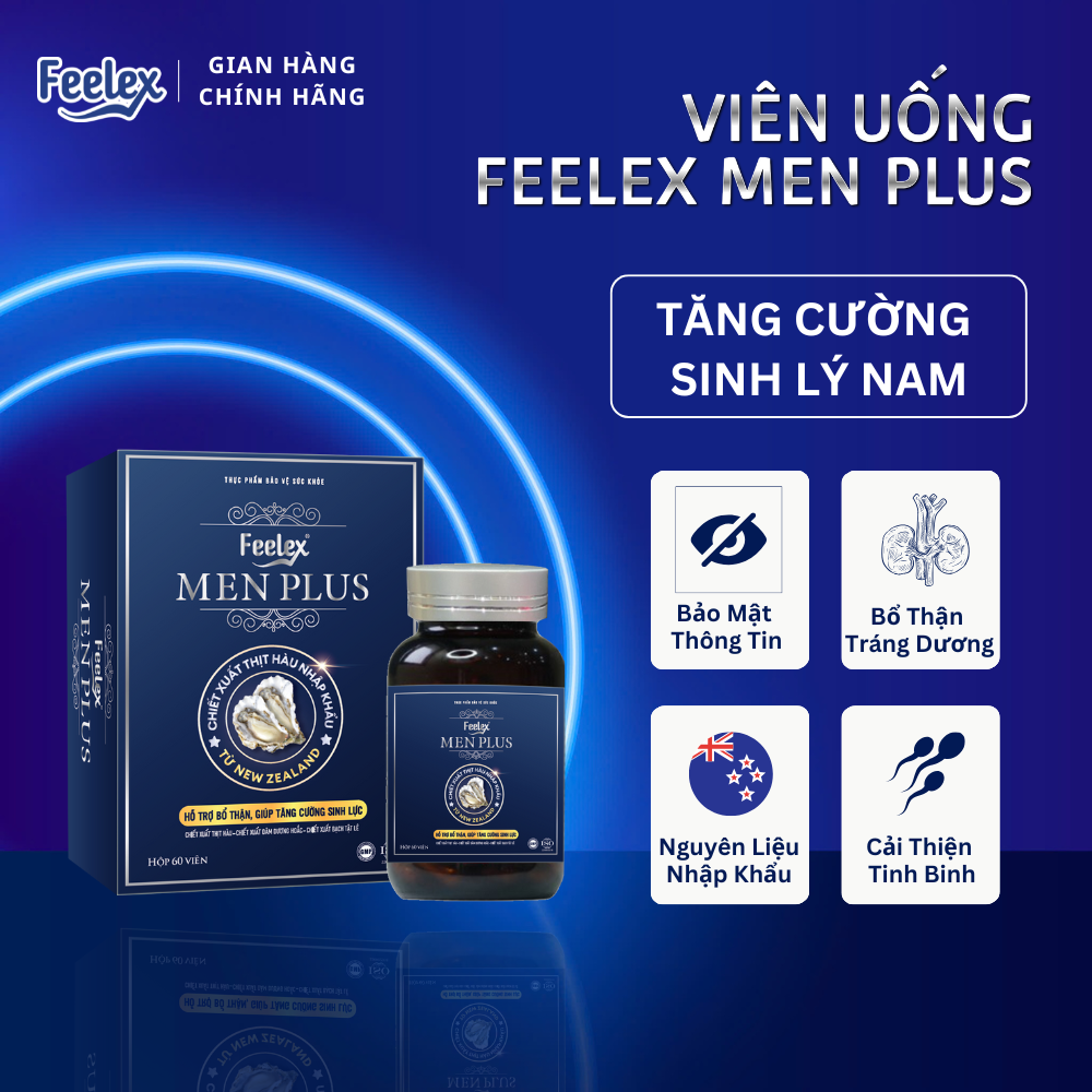 Viên uống Feelex Men Plus hỗ trợ tăng cường sinh lý nam giới, khẳng định bản lĩnh phái mạnh - Lọ 60 