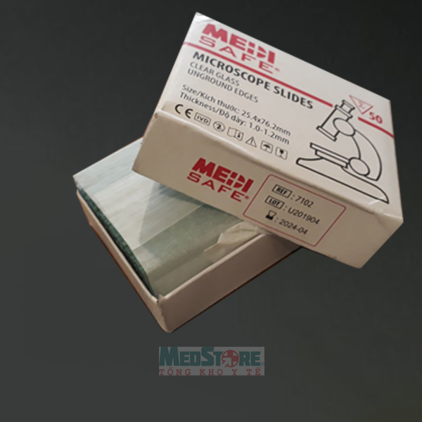 Lam kính hiển vi trong suốt 7102 MEDISAFE (hộp 50 chiếc)