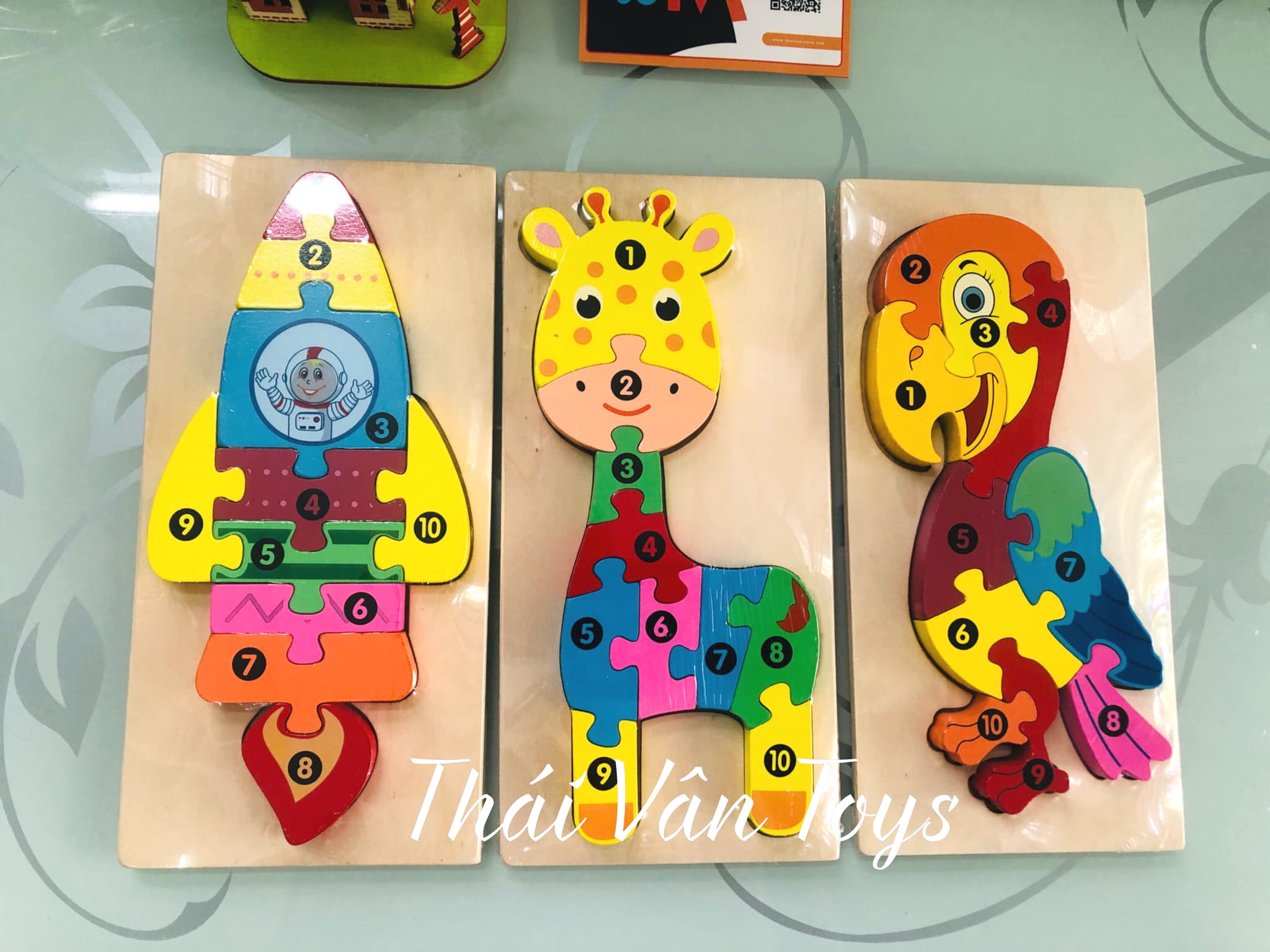 2 ghép hình bằng gỗ cho bé nhỏ ít mảnh | Đồ chơi bảng lắp ghép gỗ 3D hình nổi ít chi tiết (10 số) dễ thương đơn giản cho bé nhỏ