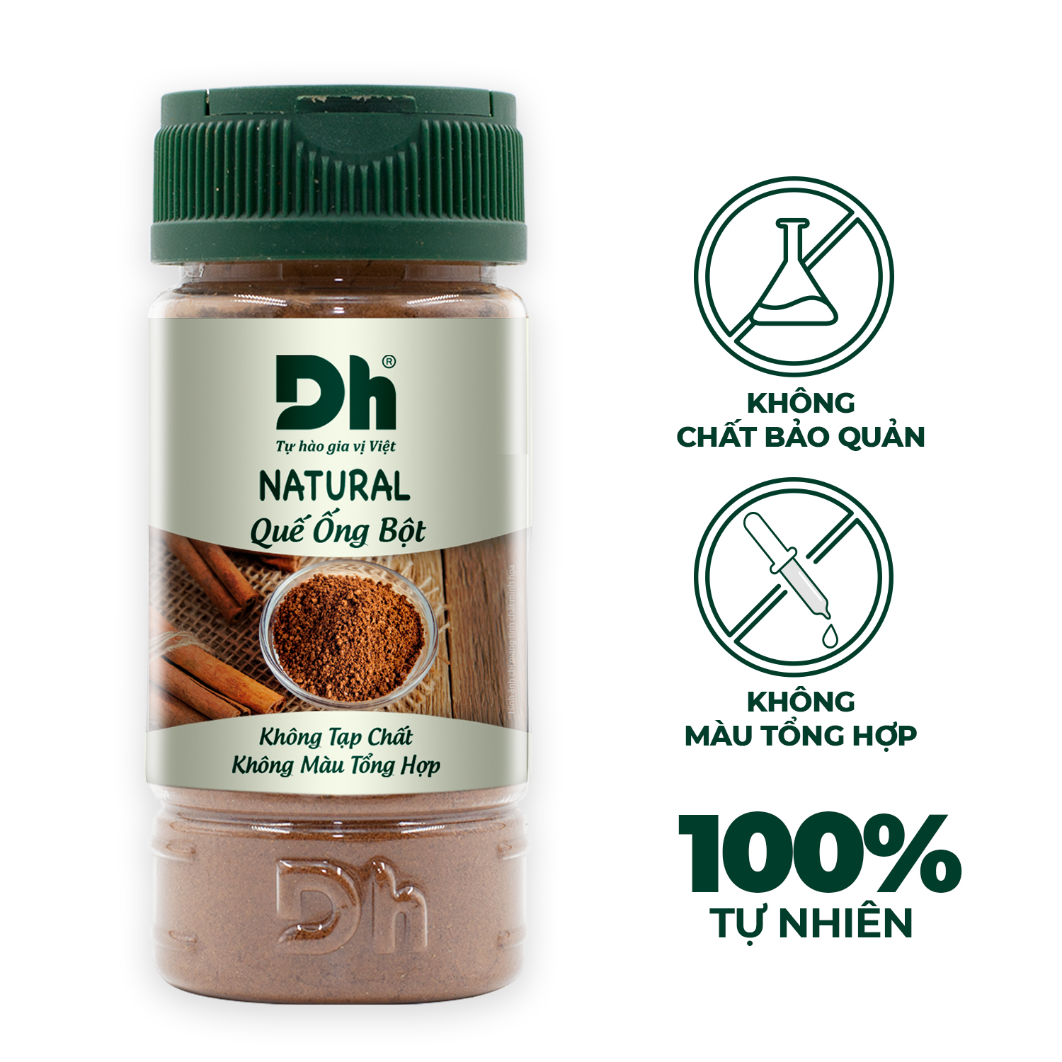 Natural Quế Ống bột Dh Foods hũ 40gr - 100% bột quế nguyên chất sấy khô, gia vị nấu ăn, làm đẹp và tăng sức đề kháng