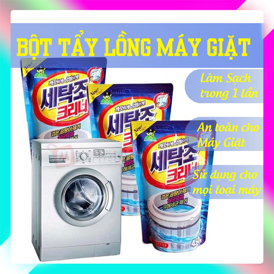 Bột Tẩy Lồng Máy Giặt COMBO 2 Bột Vệ Sinh Lồng Máy Giặt Siêu Sạch Dùng Cho cửa Ngang, cửa Đứng