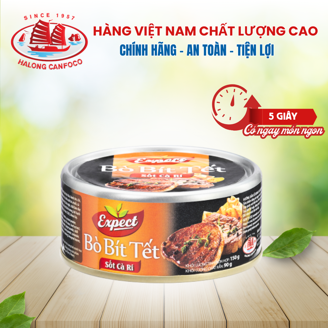 Bò bít tết sốt cà ri 150g - Đồ Hộp Hạ Long [DATE T10.2024]