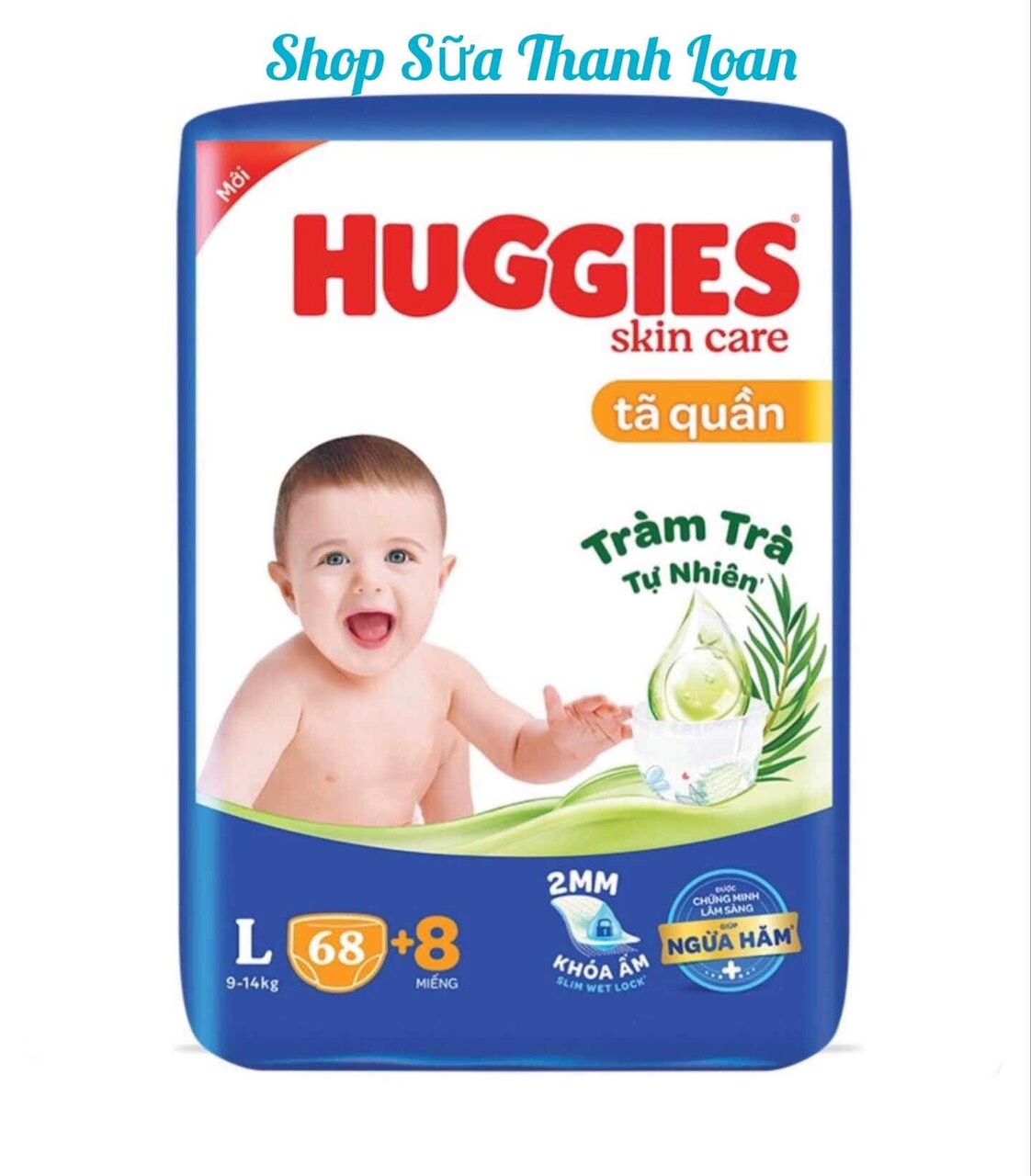 (Tặng Thêm 8 Miếng) Tã quần Huggies Skincare Super Jumbo Size L - Gói 68 miếng