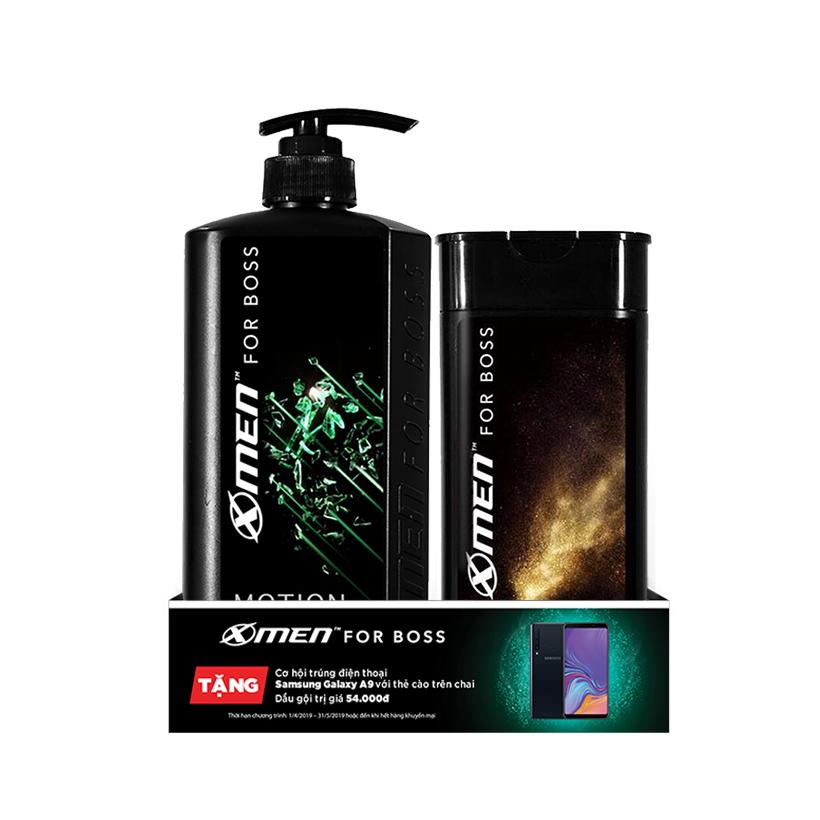 Combo dầu gội nước hoa x-men for boss motion 650g + dầu gội nước hoa x-men for boss luxury 180g