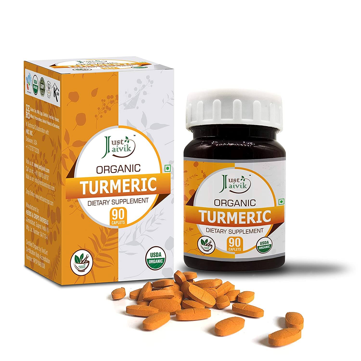 Viên nghệ hữu cơ Just Jaivik Turmeric - Đẹp da, hỗ trợ dạ dày