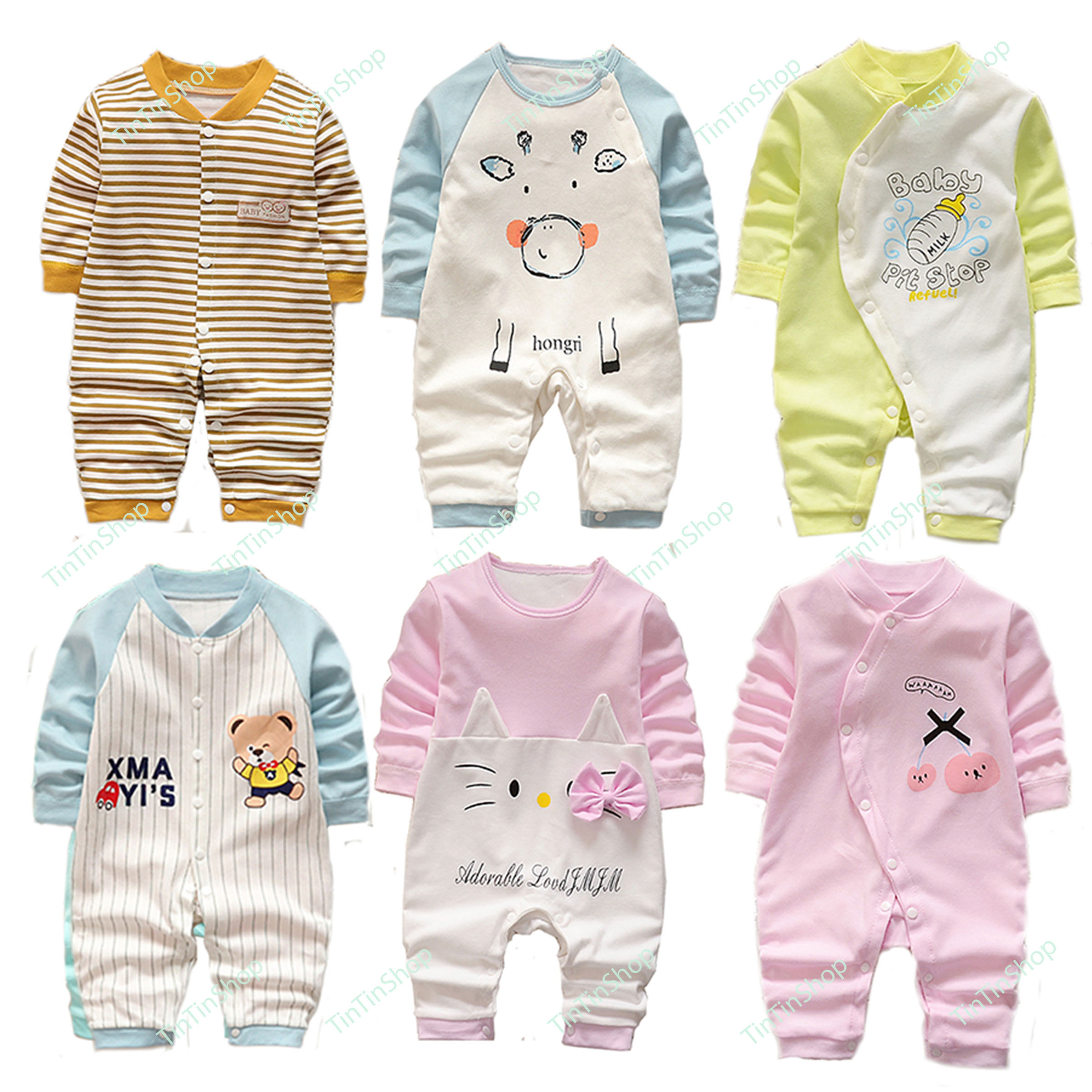 Sleepsuit Áo liền quần Body liền thân cho bé Trai bé Gái Hàng Quảng châu xuất Hàn TTS170