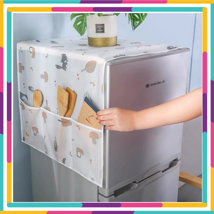Tấm Phủ Tủ Lạnh-miếng trải che, đậy nóc Tủ Lạnh Có Túi Đựng, bảo vệ, làm sạch nóc tủ lạnh Họa Tiết Ngẫu Nhiên