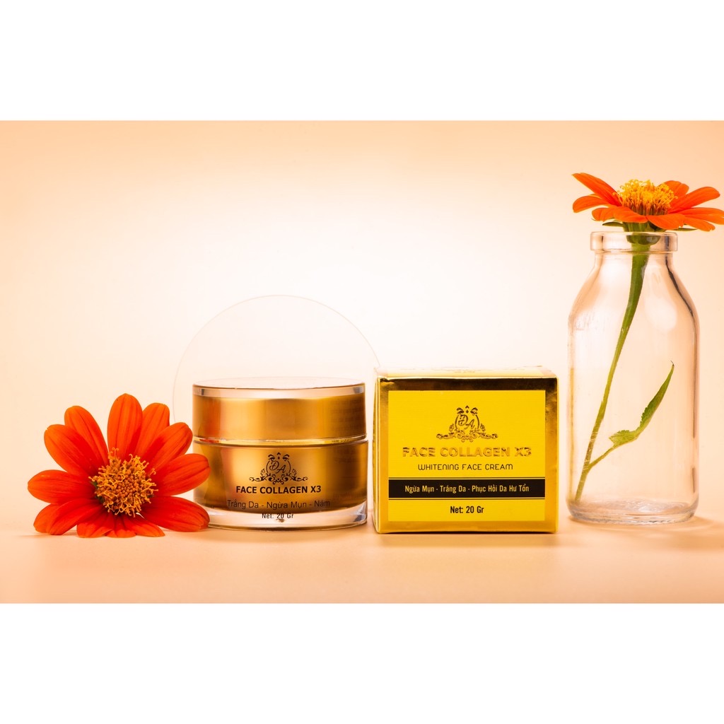 Kem face collagen x3 ngừa mụn trắng da phục hồi da hư tổn