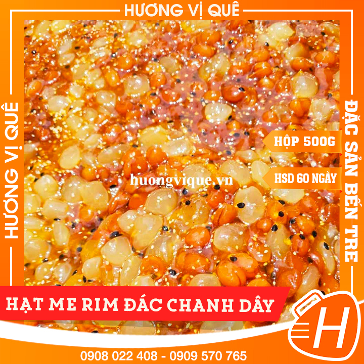 Hạt me rim đác chanh dây - hủ 500g - đặc sản bến tre