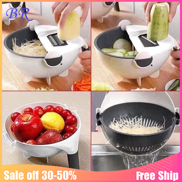 Bộ Rổ Nạo Rau Củ Quả Nhà Bếp 7 Chi Tiết Đa Năng, Dụng Cụ Nạo Rau Củ Quả Đa Năng Tiện lợi.
