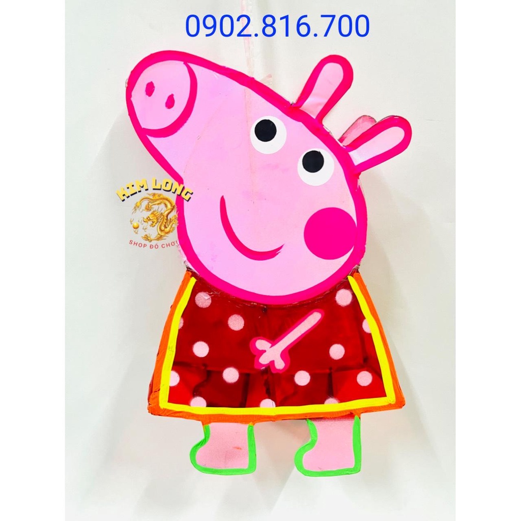 Đồ chơi lồng đèn trung thu truyền thống - Lồng đèn kiếng hình PEEPPA tặng 10 đèn cầy