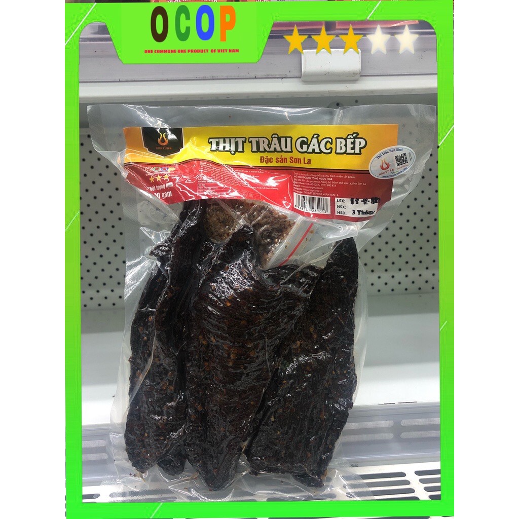 Thịt trâu gác bếp tây bắc - sơn la 500g - ocop 3 sao
