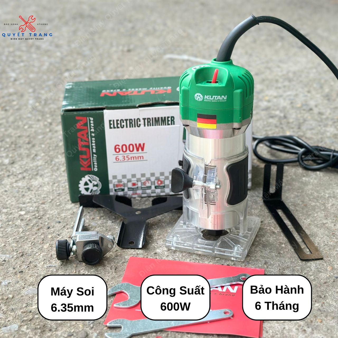 Máy soi , máy phay kutan cốt 6.3mm công suất 600w bảo hành 6 tháng