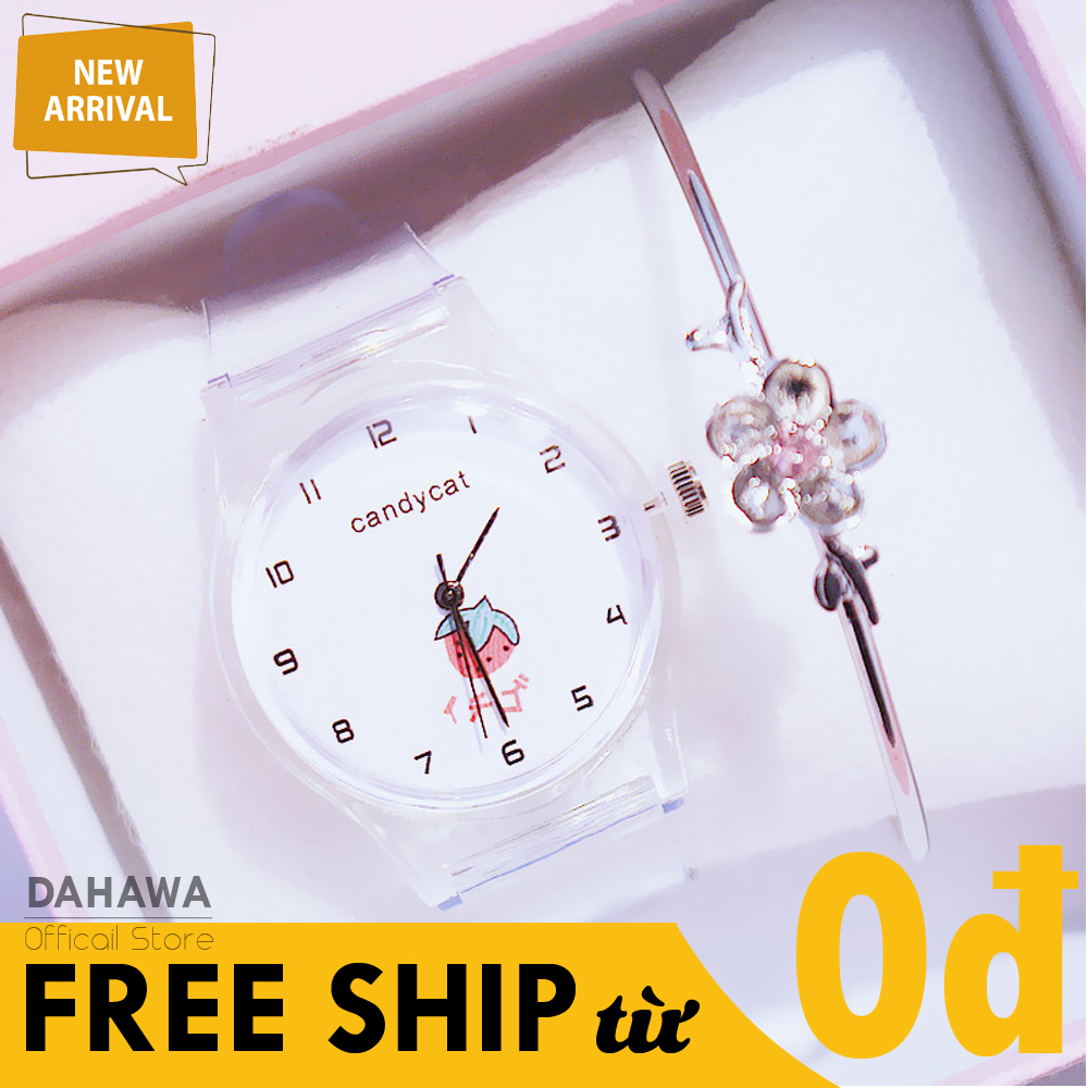 Đồng Hồ Quartz Nữ Candycat C105, Mặt Số Họa Tiết Quả Dâu Dễ Thương, Dây Nhựa Trong Dẻo Siêu Bền Bỉ, Phong Cách Hàn Quốc, Chống Nước Sinh Hoạt ( Bảo Hành 6 Tháng)