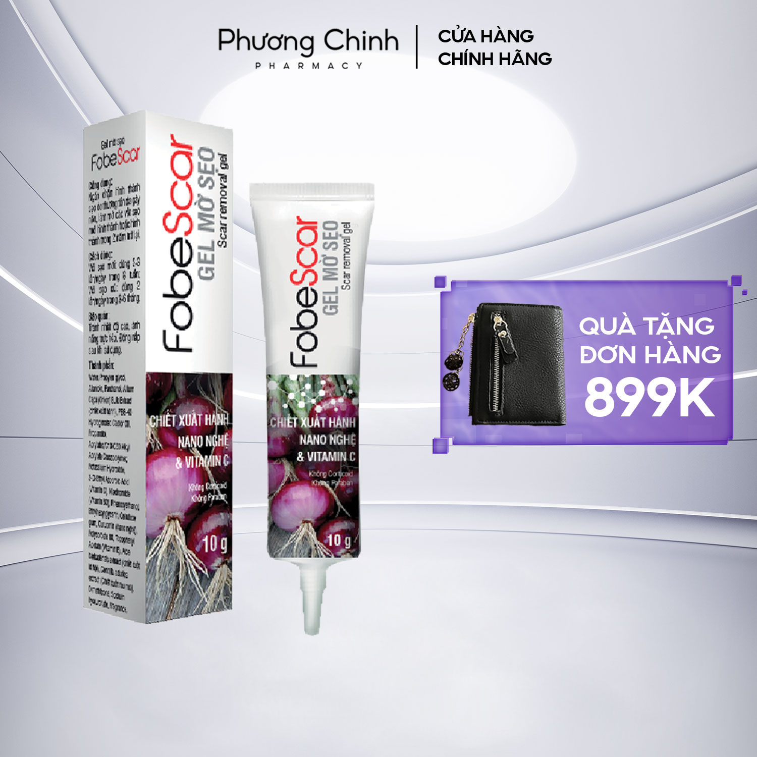 Gel mờ sẹo, mờ vết thâm, vết rạn da fobe scar - tuýp 10g
