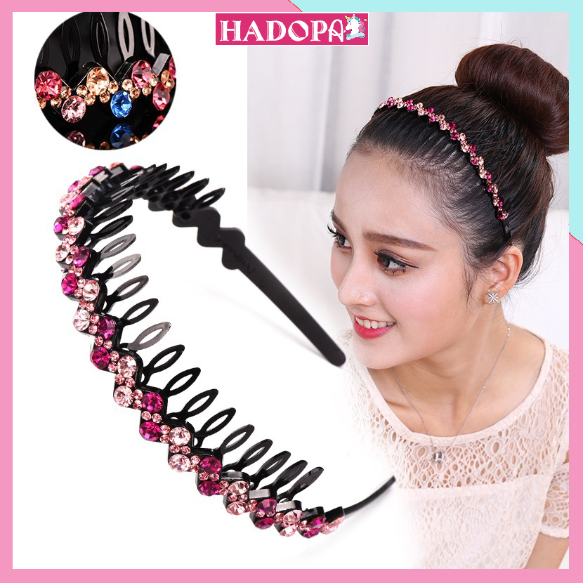 Bờm Tóc Đính Đá Có Chia Tóc Cực Đẹp Cho Bạn Nữ  Tiểu Thư Sang Chảnh Phong Cách Hàn Quốc