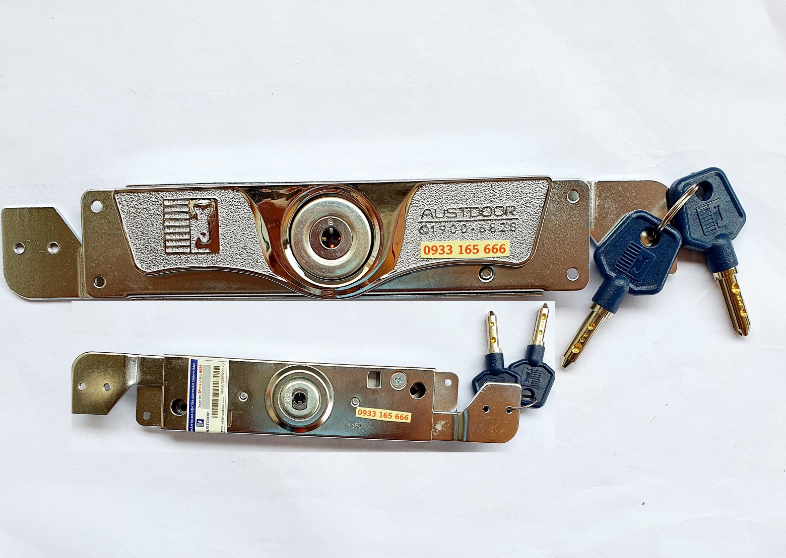 Ổ khóa cửa cuốn tấm liền Austdoor KH1 mặt kim loại - chìa tròn vi tính - Hướng dẫn lắp đặt