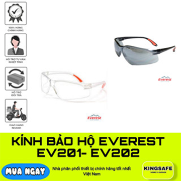 KÍNH BẢO HỘ EVEREST EV 201( TRẮNG ), EV 202 ( ĐEN ) ĐÀI LOAN , CHỐNG TIA UV , CHỐNG UB, KIỂU DÁNG THỜI TRANG ( 1 CÁI )