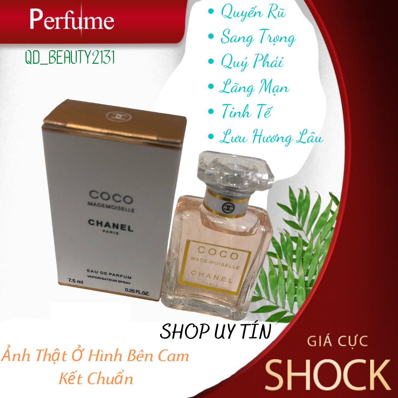 Nước hoa chiết 7,5ml cha nel eau de parfum nhập khẩu cao cấp