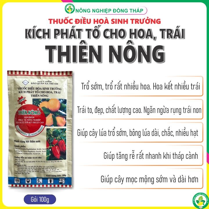 Điều Hòa Sinh Trưởng Kích Phát Tố Cho Hoa, Trái THIÊN NÔNG (gói 100g)