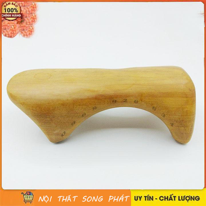 Dụng cụ day ấn huyệt, massage Chữ nhật Gỗ thơm - Cổ, vai, tay, bụng, eo, chân, kiểu thái