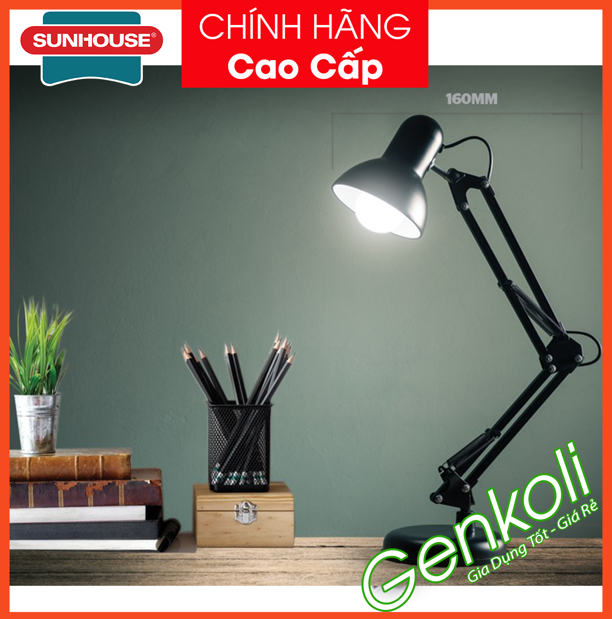 Đèn để bàn làm việc sunhouse, đèn làm việc chính hãng cao cấp she-13led - bảo hành 1 đổi 1