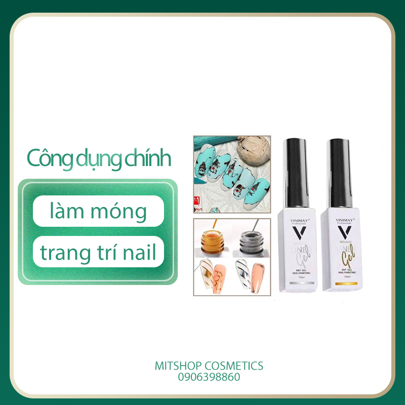 Gel cọ nét metan vinimay gel cọ nét metal vàng bạc hồng