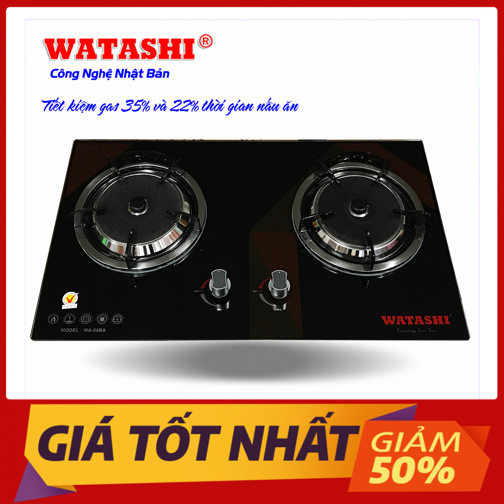 Bếp Gas Âm Hồng Ngoại WATASHI WA-09BA Tiết Kiệm Gas - Tặng dây Inox