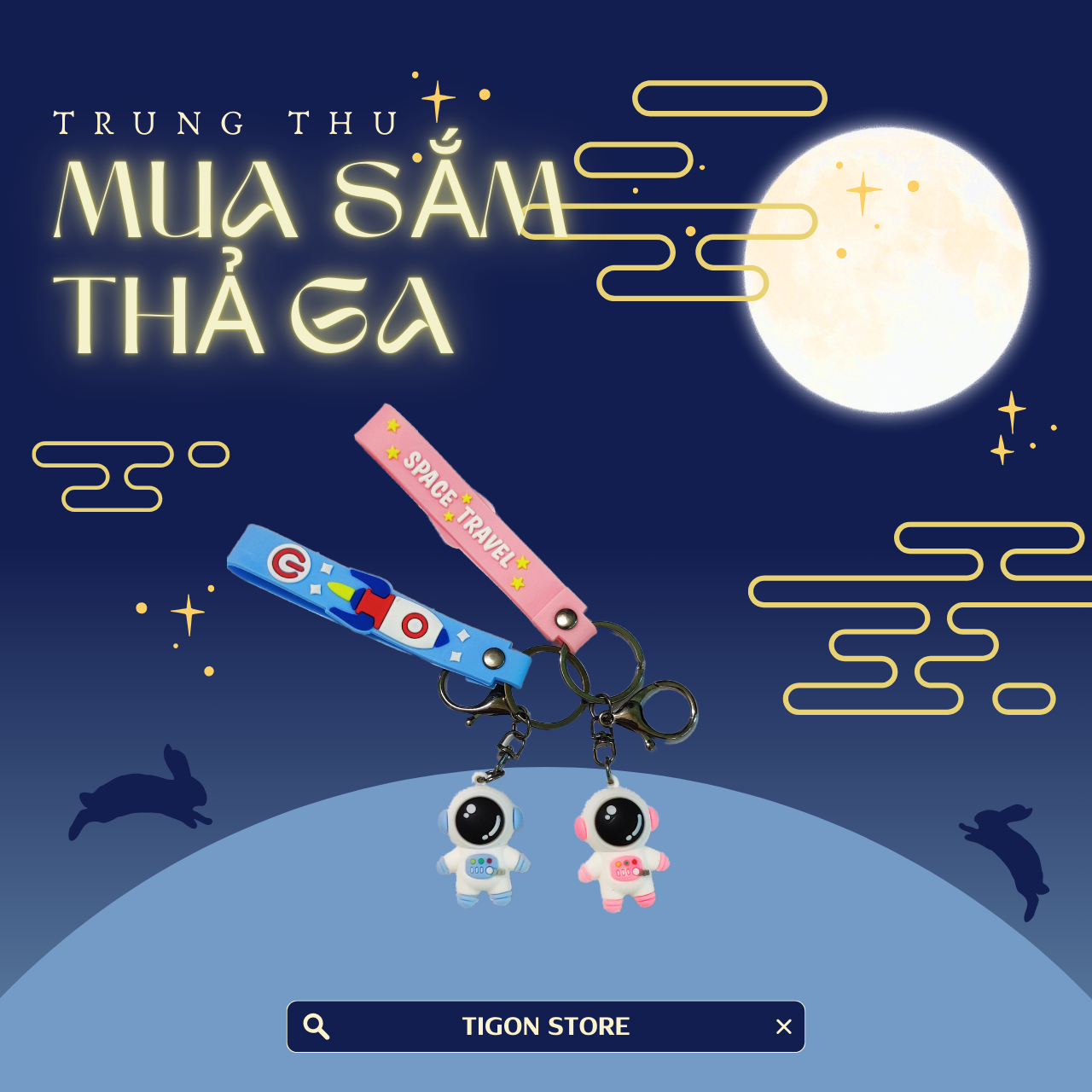 Móc Khoá Hoạt Hình Phi Hành Gia Hottrend - tigon store