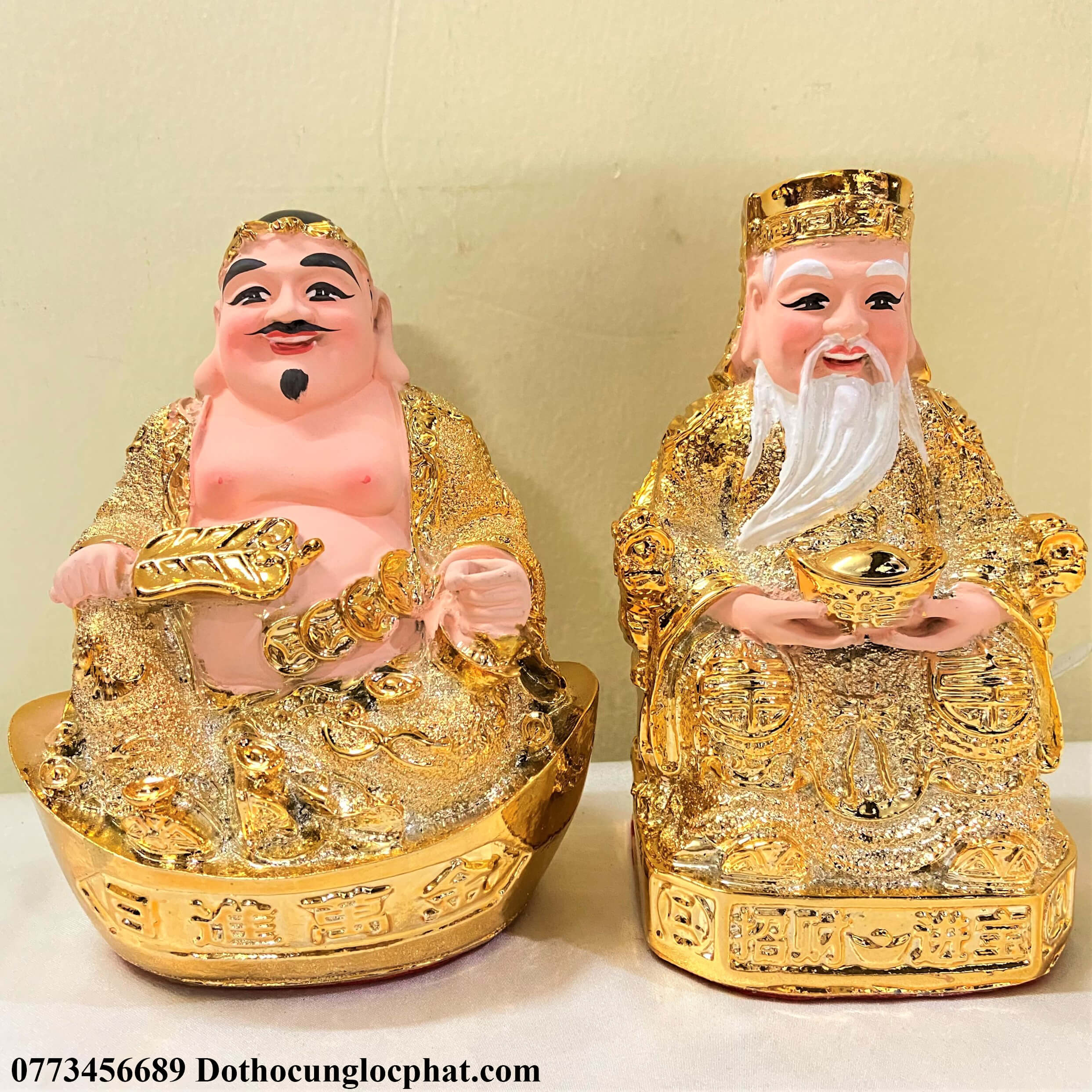 Tượng thần tài thổ địa kim sa cao 6 inch