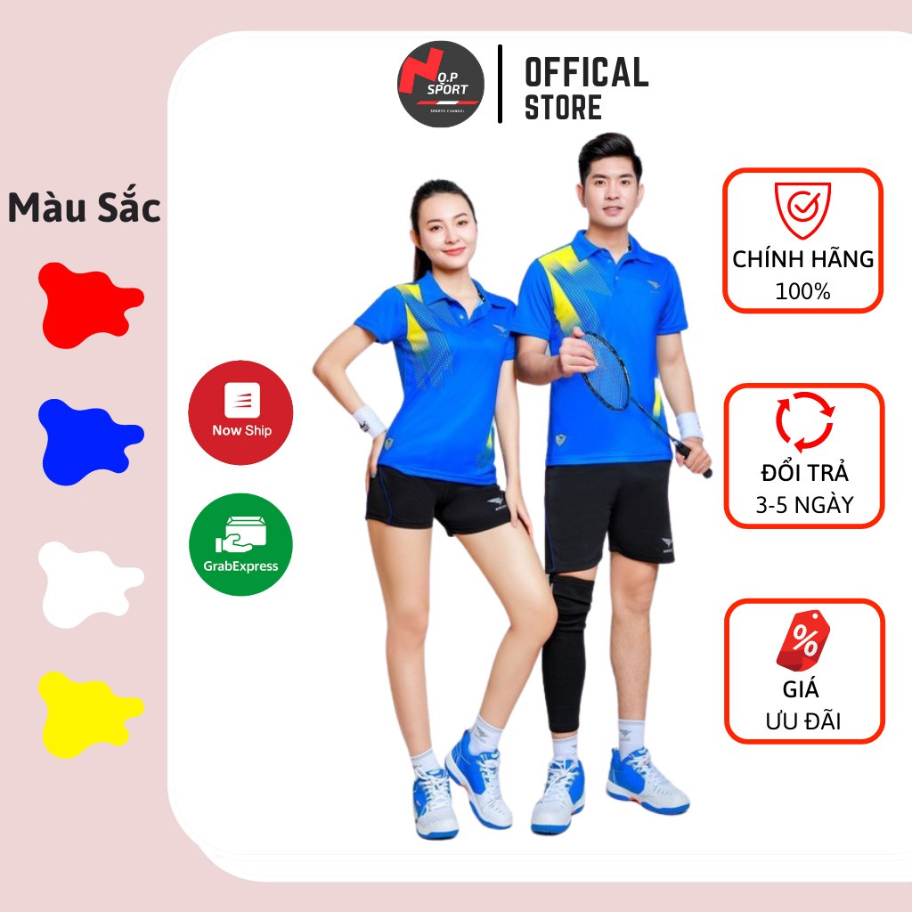 Bộ Quần Áo Cầu Lông Nam Nữ Thương Hiệu HIWING Chất Vải Mè Thun Thái Co Dãn Đa Chiều Cao Cấp Mẫu W1