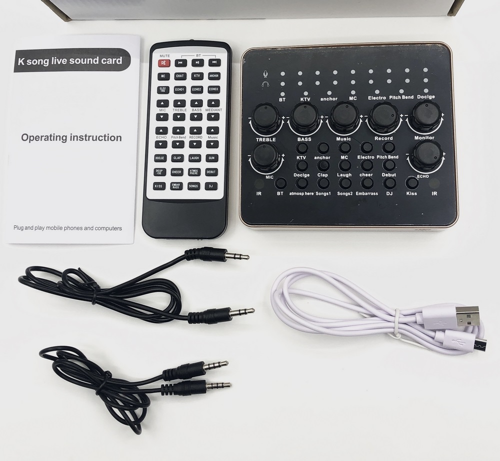 Sound card V10 bluetooth thế hệ mới có điều khiển từ xa