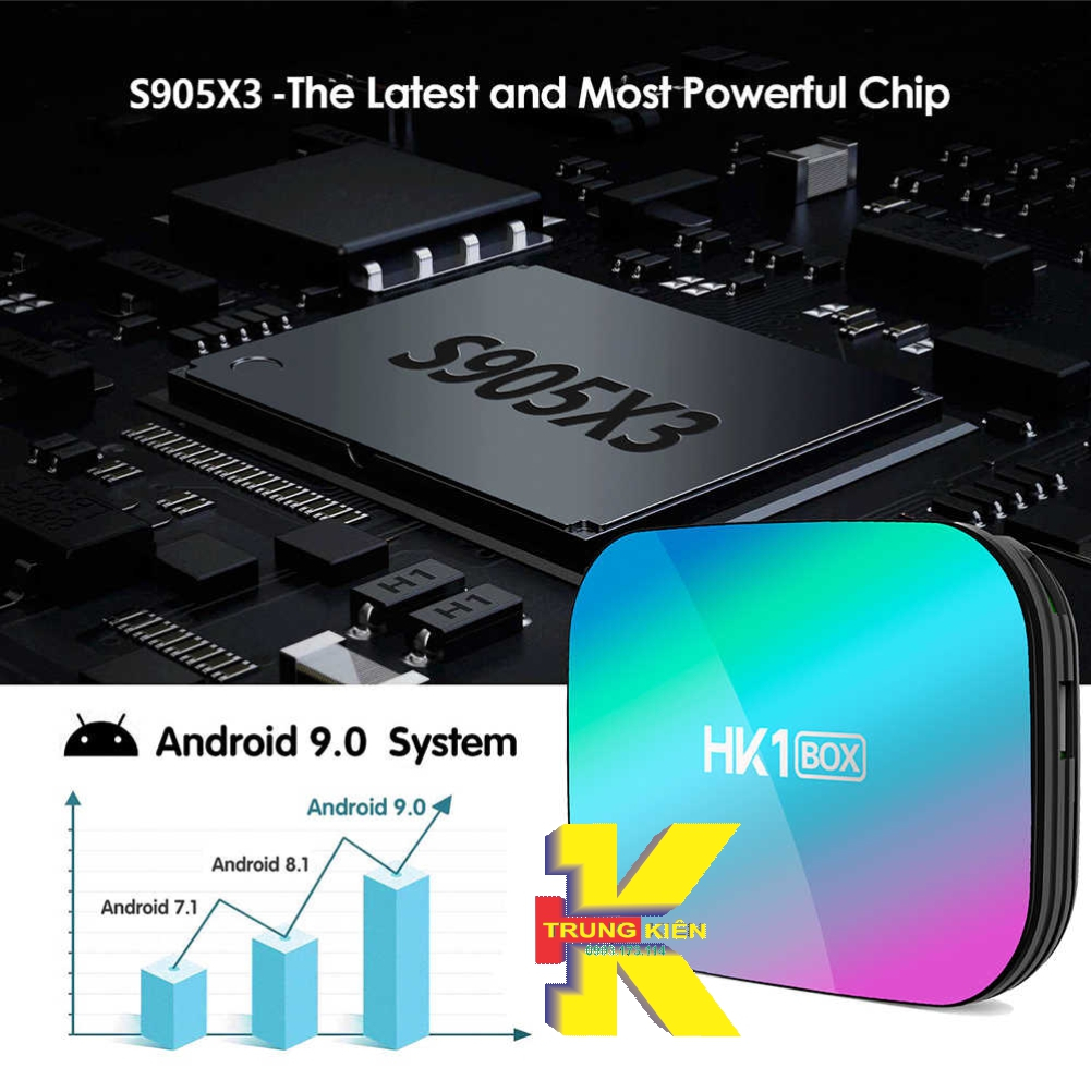ANDROID HK1BOX ANDROID 9.0, 8K AMLOGIC S905X3 RAM 4GB/32G