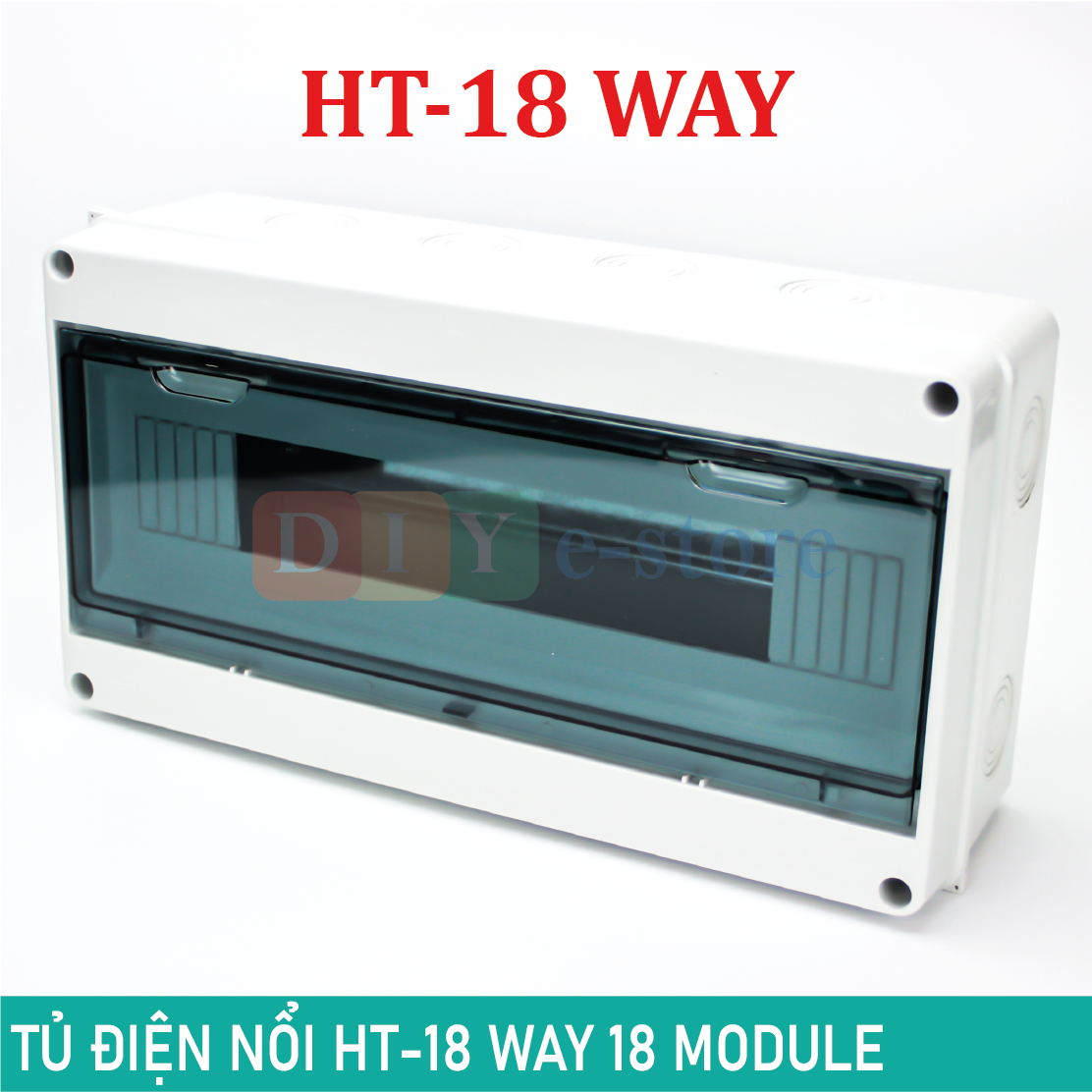 Tủ điện nhựa ht-18 way 18 module chống nước; tủ điện lắp nổi; vỏ tủ điện