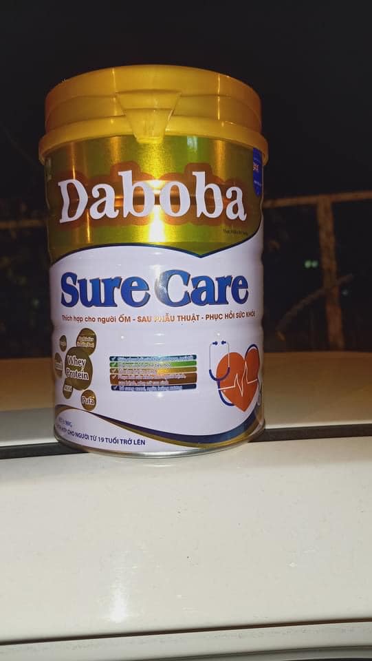 Sữa dinh dưỡng cho người sức khỏe kém, người ốm yếu cần phục hồi nhanh Daboba Sure Care lon 900g