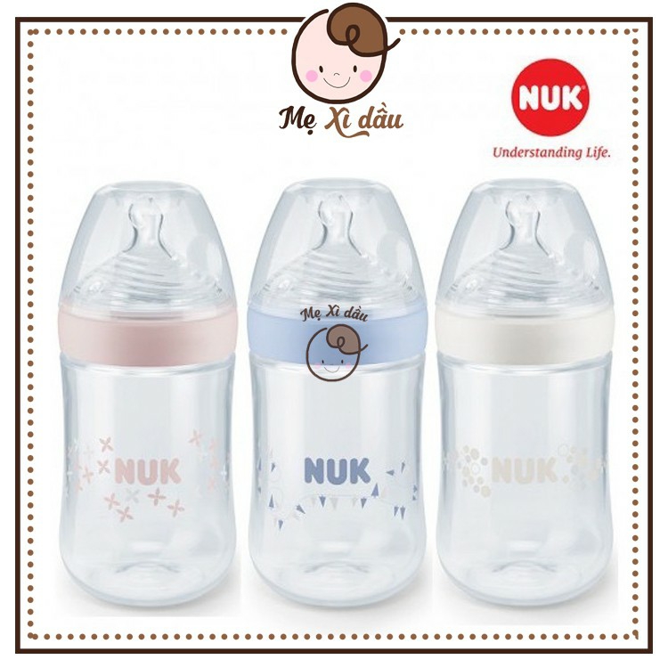 Shop mẹ xì dầu Bình sữa NUK Nature Sense 150ml/260ml chính hãng [có tem phân phối]