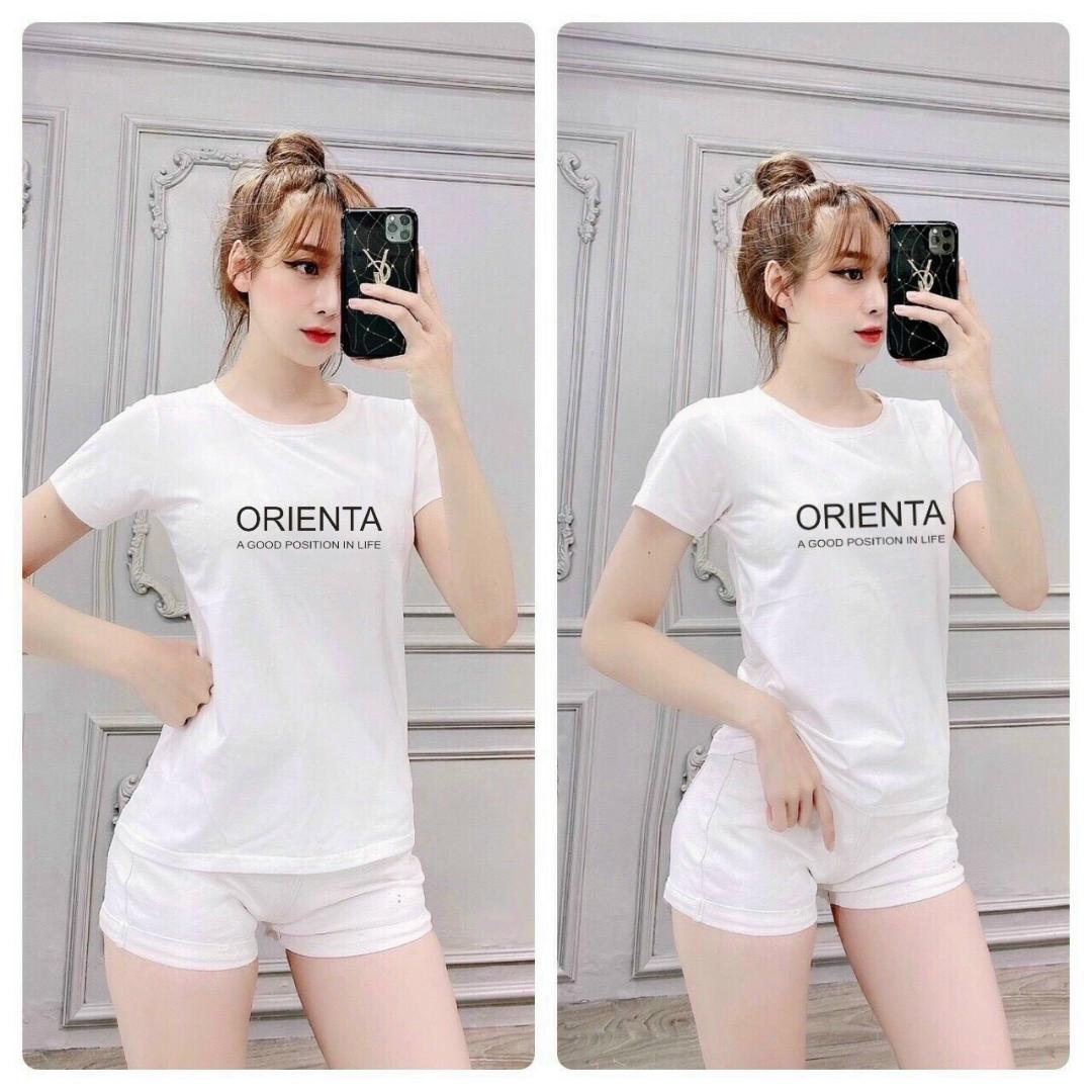 [HCM]Áo thun nữ form suông vừa MXM thun cotton 4 chiều in chữ ORIENTA ( ANU013 )