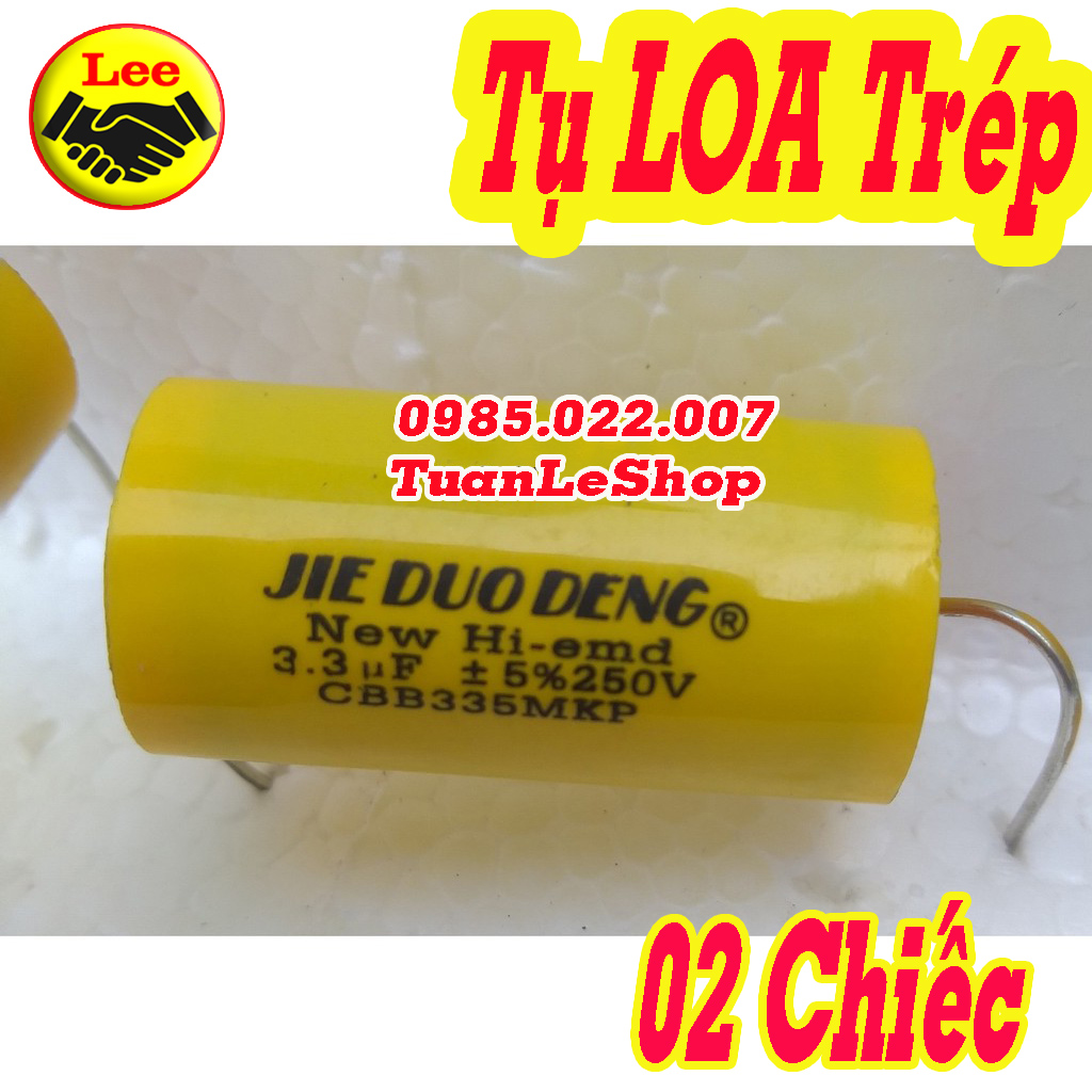 02 TỤ PHÂN TẦN 3,3MF 250V VÀNG TRÒN - GIÁ 2 CÁI - TỤ LOA TREBLE Tu 3.3