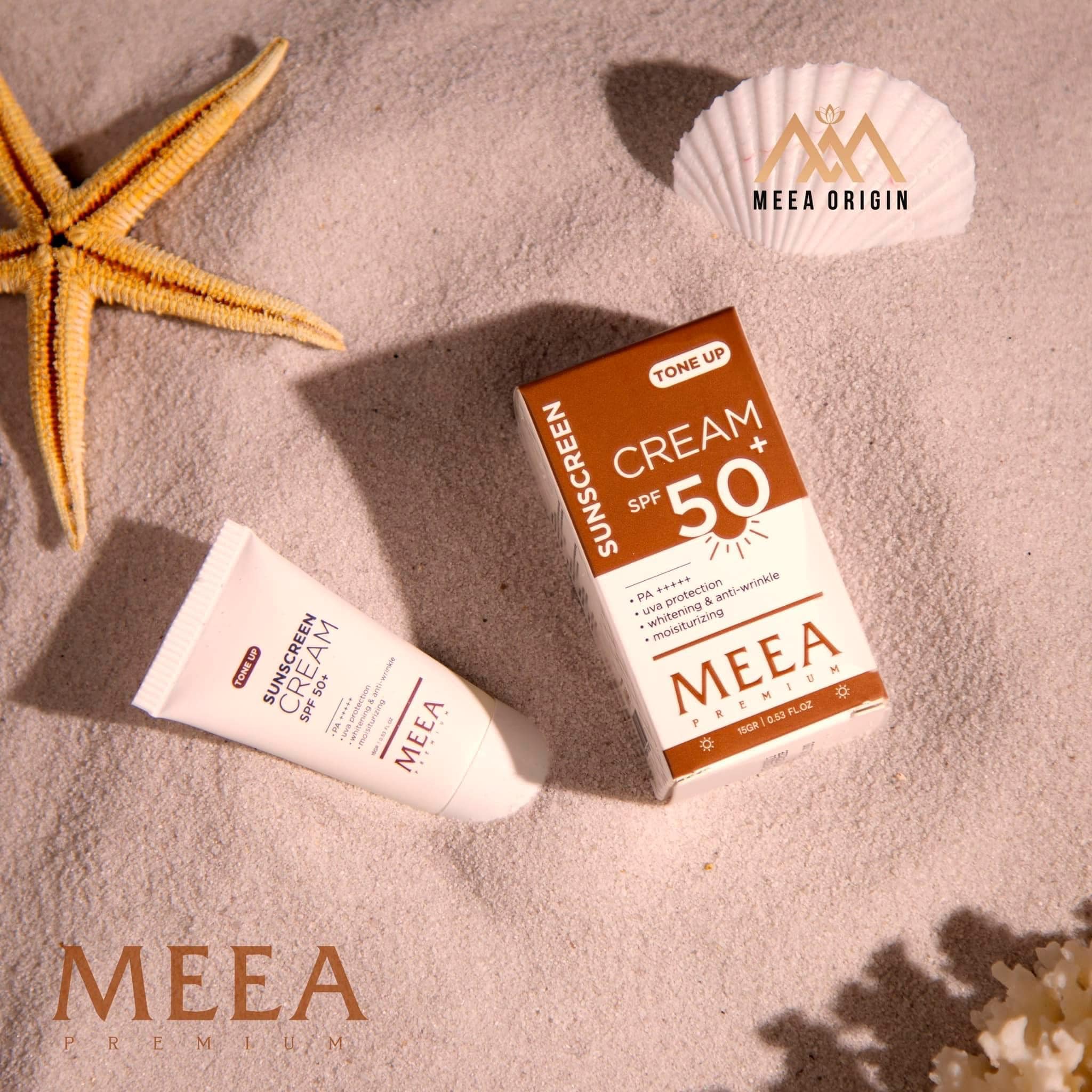 Kem chống nắng meea organic nâng tone spf 50/pa+++ mini 15gr
