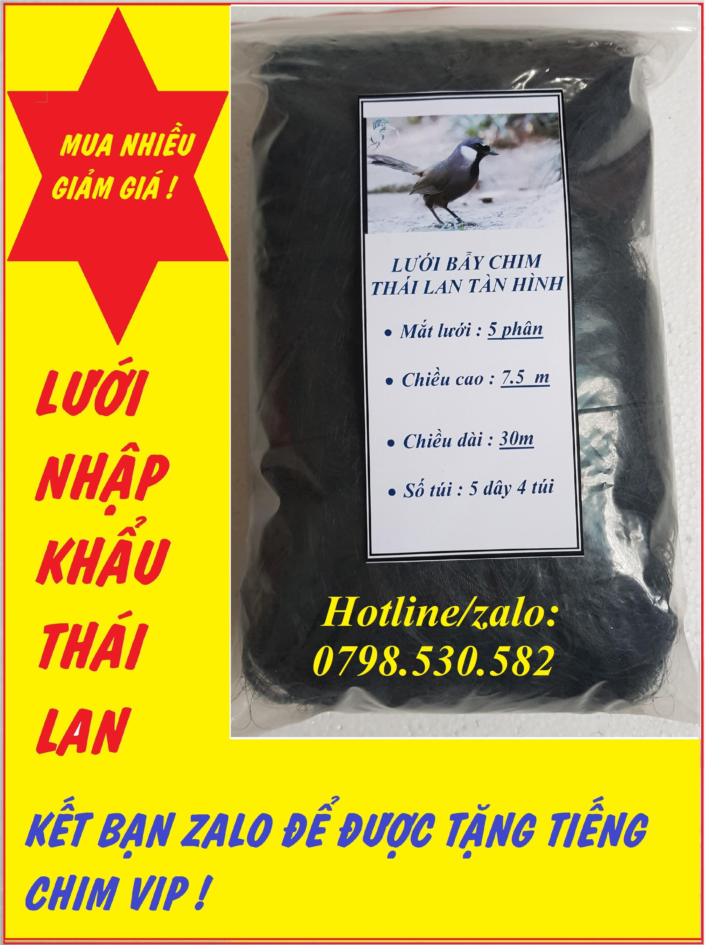 lưới tàn hình 5 phân 30m  Bẫy trao trảo.chào mào .cu tiểu.chèo.khướu .sợi lưới 0.15mm mắt lưới 5 phân chiều cao 6m số túi 5 dây 4 túi